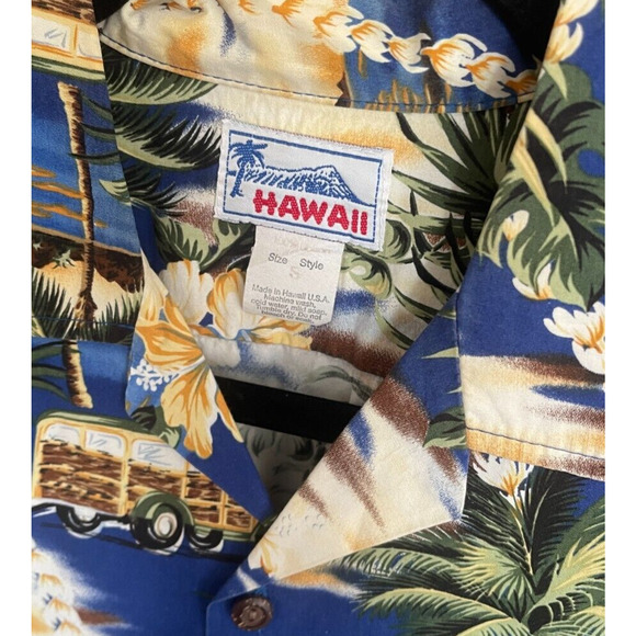 Mens Hawaiian Shirt Woody Diamond Head Palm Vintage Hawaii Brand Cotton Small - Picture 3 of 4